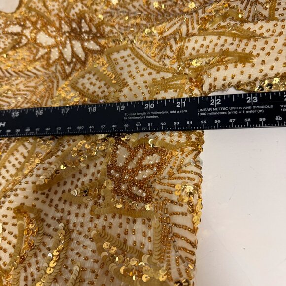 Creative Creations Gold Evening Jacket Womens M Sequin Beaded Embellished VTG - Picture 9 of 14